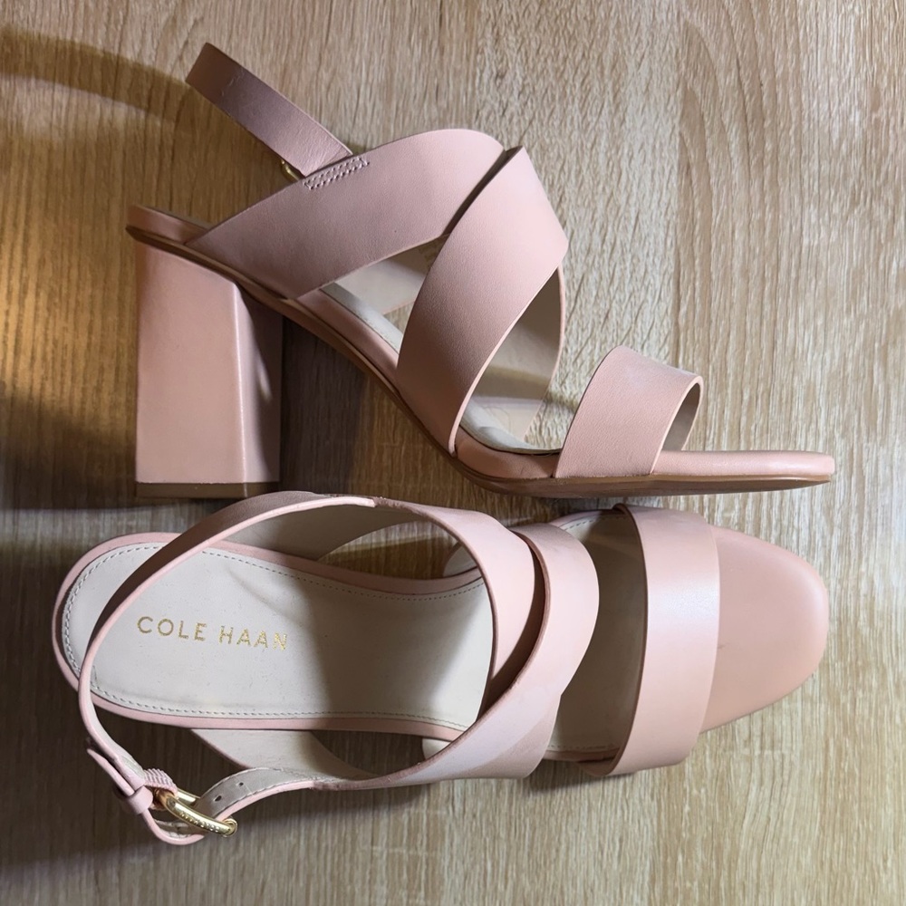 Cole Haan Women's Pink Strappy Block Heels